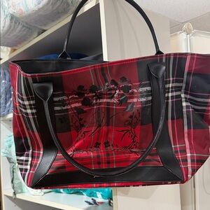 Victoria's Secret Red and Black Plaid Tote